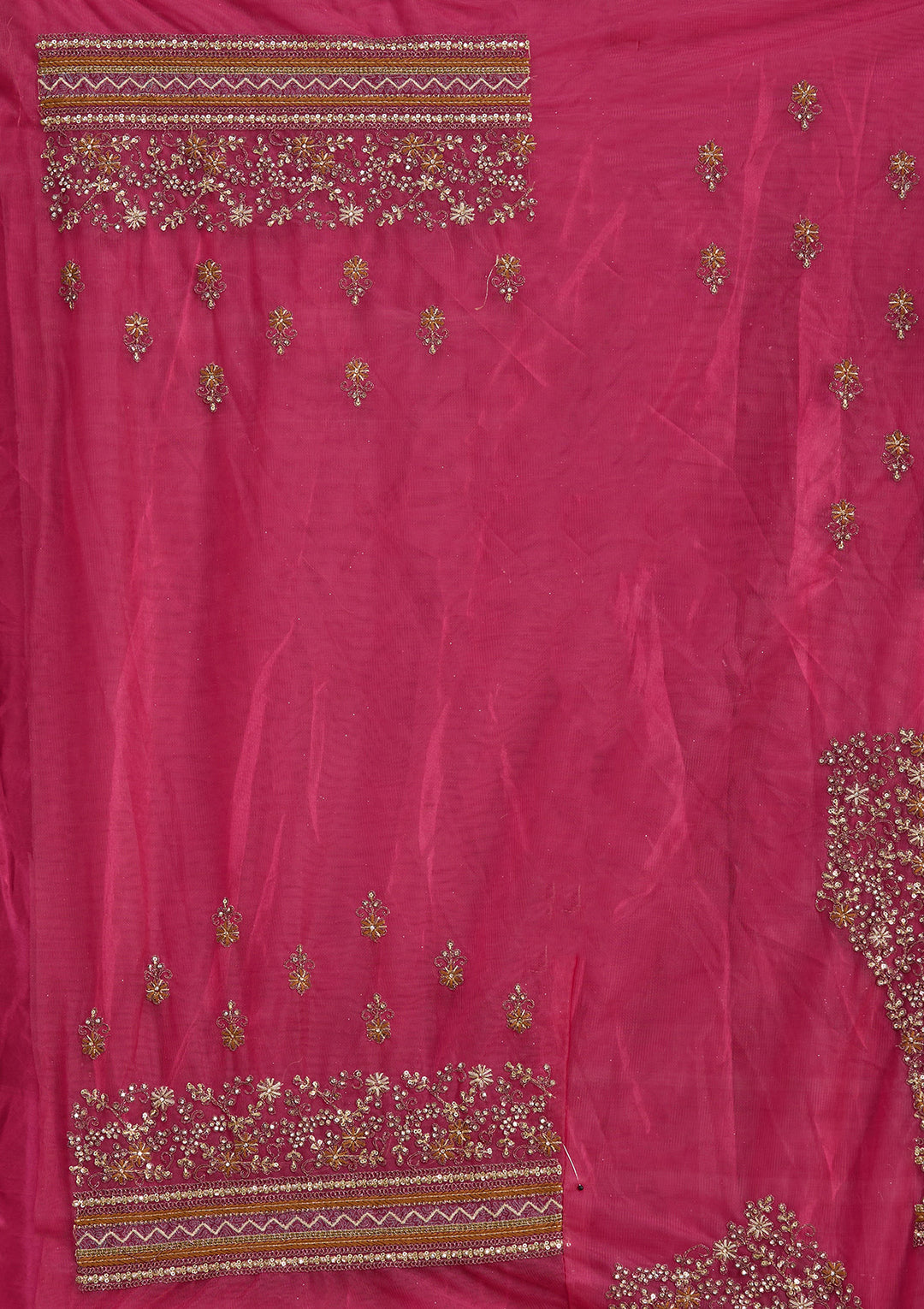 Onion Pink Cording Net Readymade Lehenga