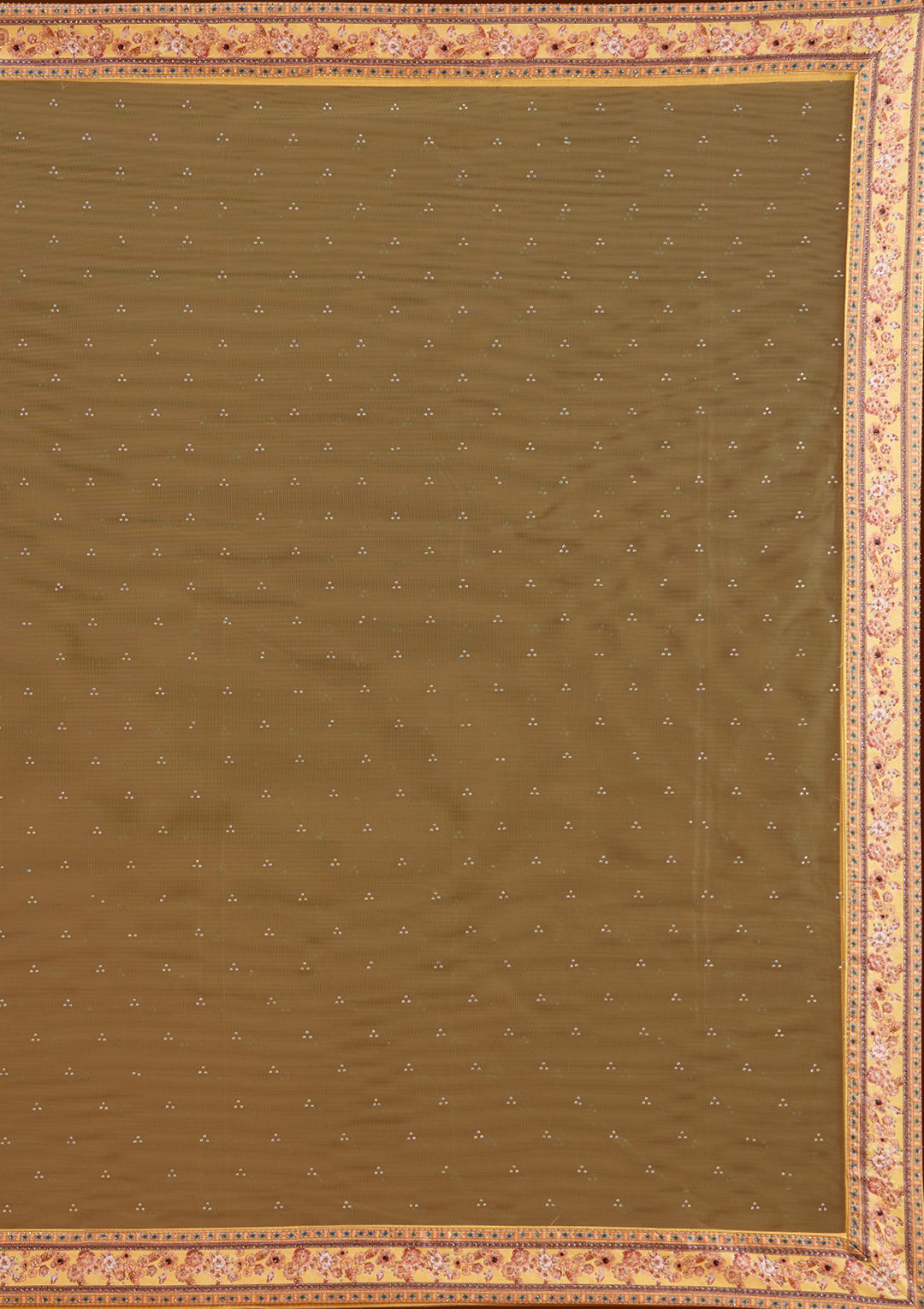 Yellow Stonework Soft Raw Silk Semi-Stitched Lehenga