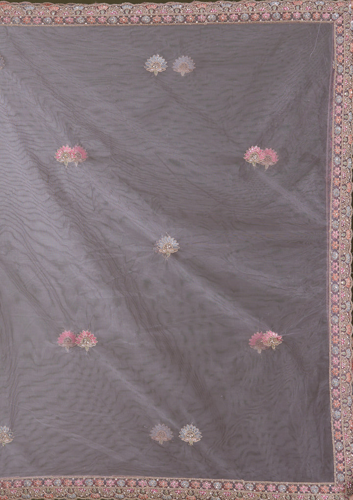 Lavender Cording Net Readymade Lehenga