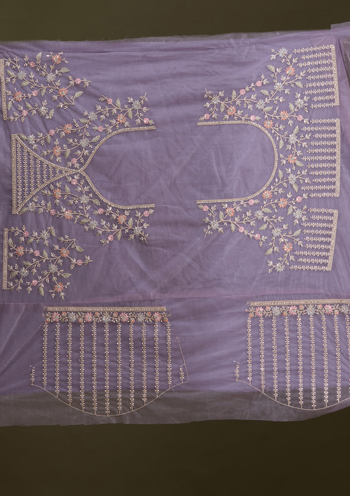 Lavender Cording Net Readymade Lehenga