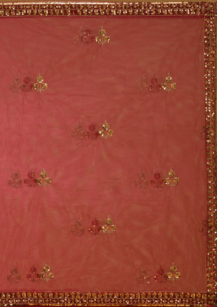 Maroon Cutdana Net Readymade Lehenga