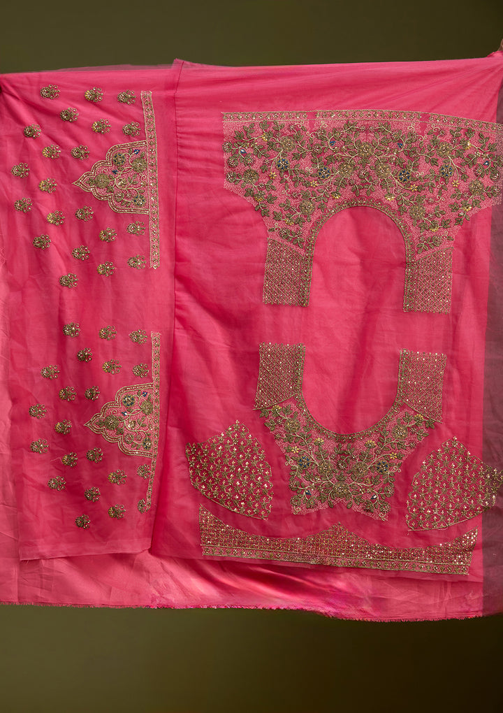 Rani Pink Cording Net Readymade Lehenga