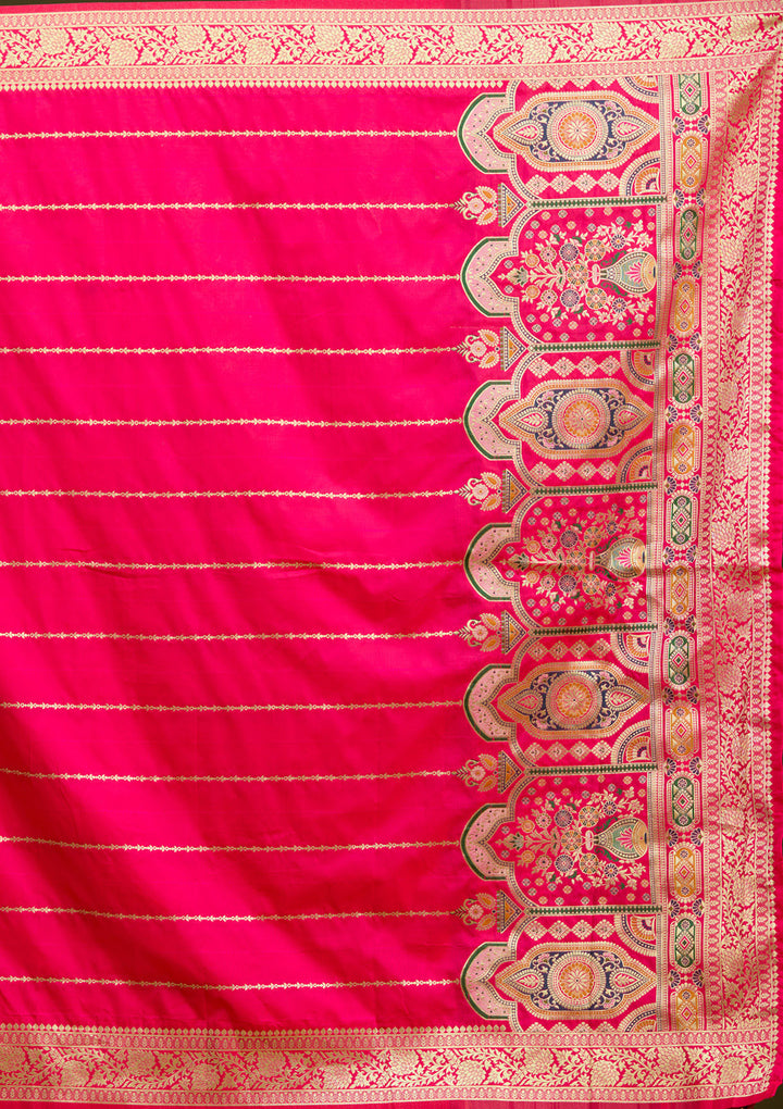 Peach Stonework Banarasi Readymade Lehenga