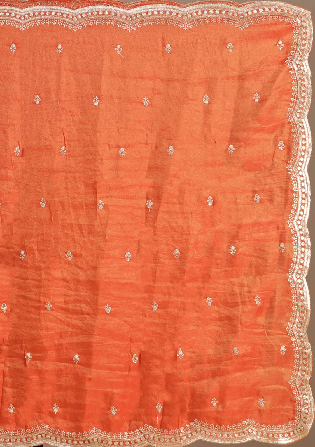 Light Orange Cording Banarasi Readymade Lehenga