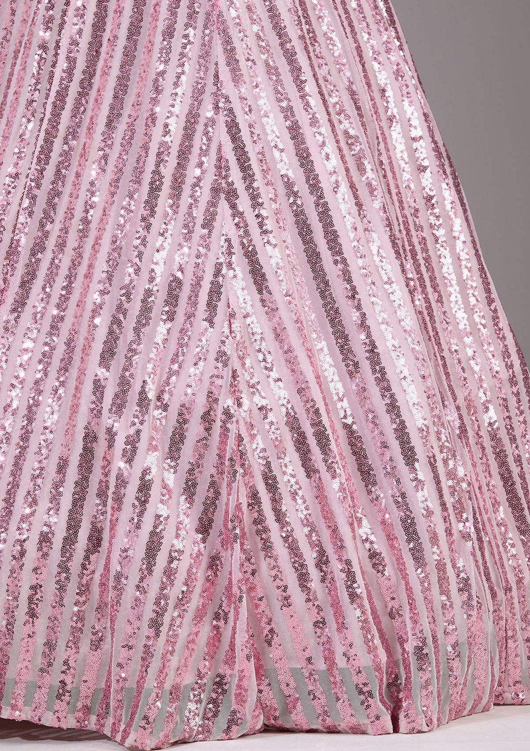 Pink Sequins Net Readymade Lehenga