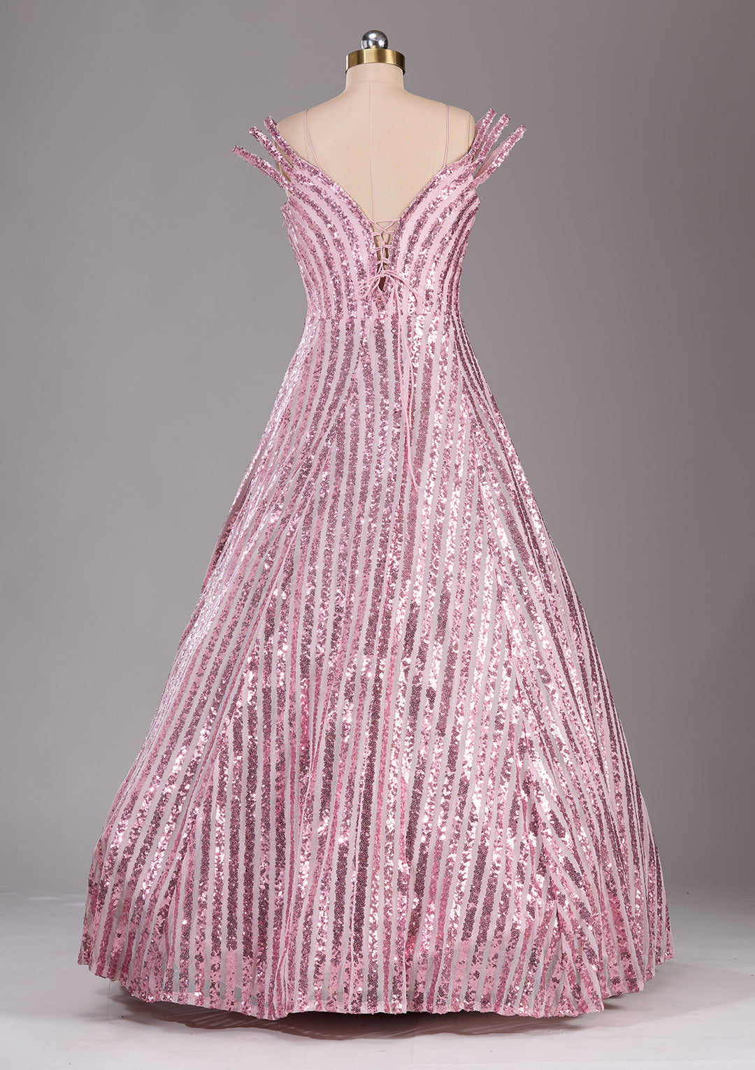 Pink Sequins Net Readymade Lehenga