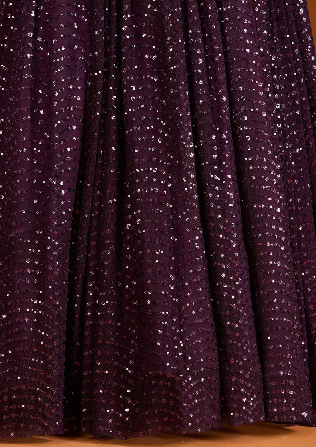 Wine Cutdana Net Readymade Lehenga