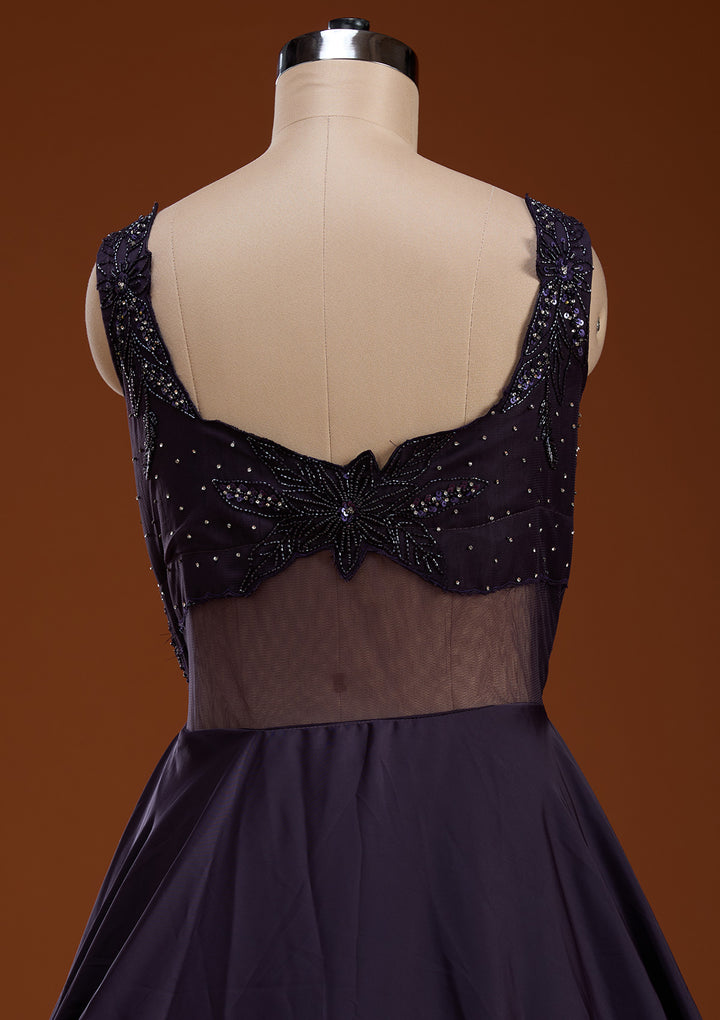 Lavender Cutdana Satin Gown