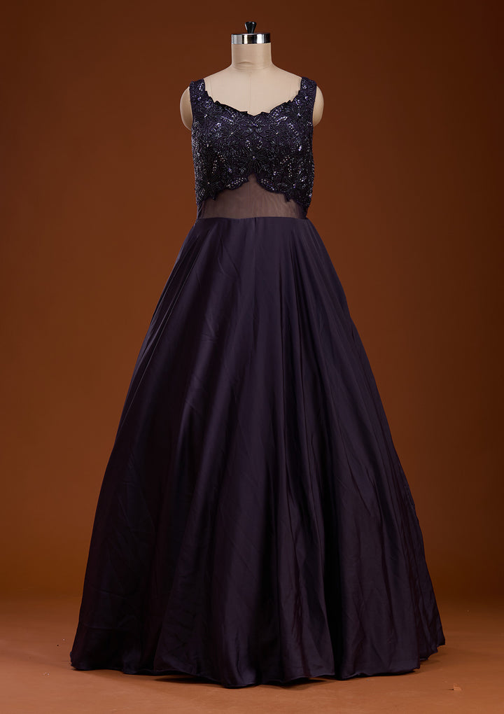 Lavender Cutdana Satin Gown