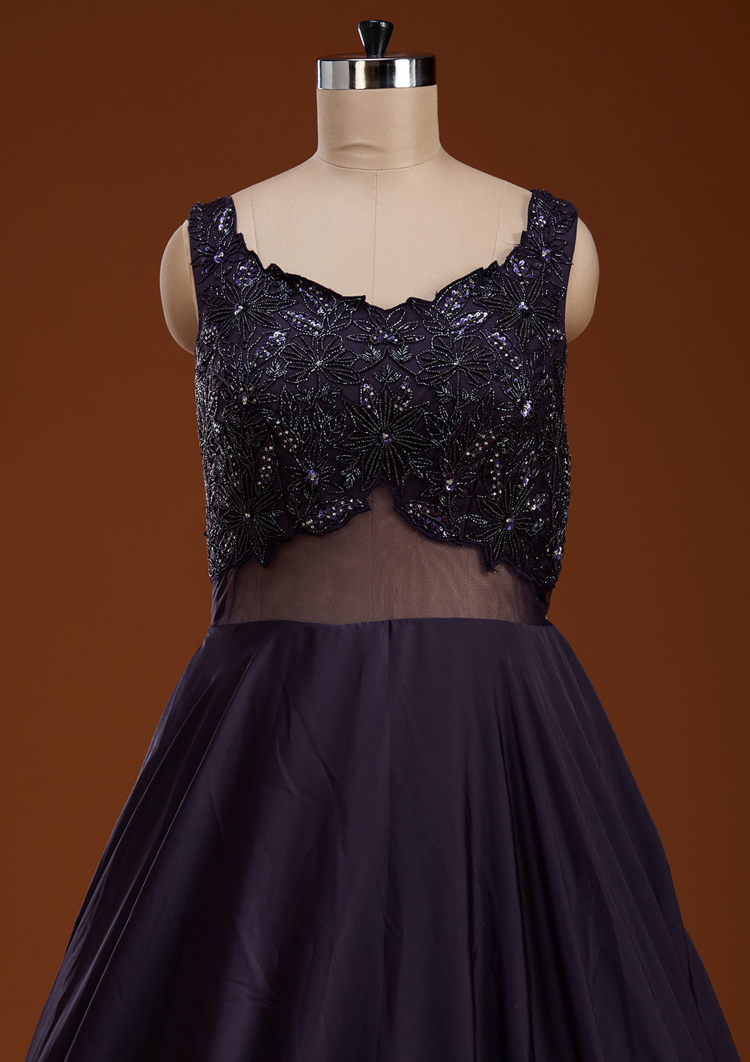 Lavender Cutdana Satin Gown