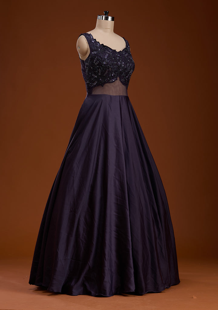 Lavender Cutdana Satin Gown