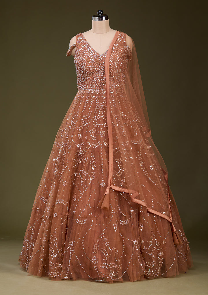 Rust Stonework Net Gown
