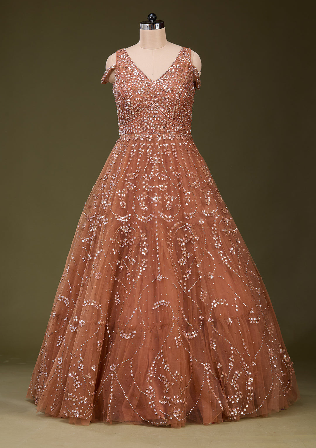 Rust Stonework Net Gown