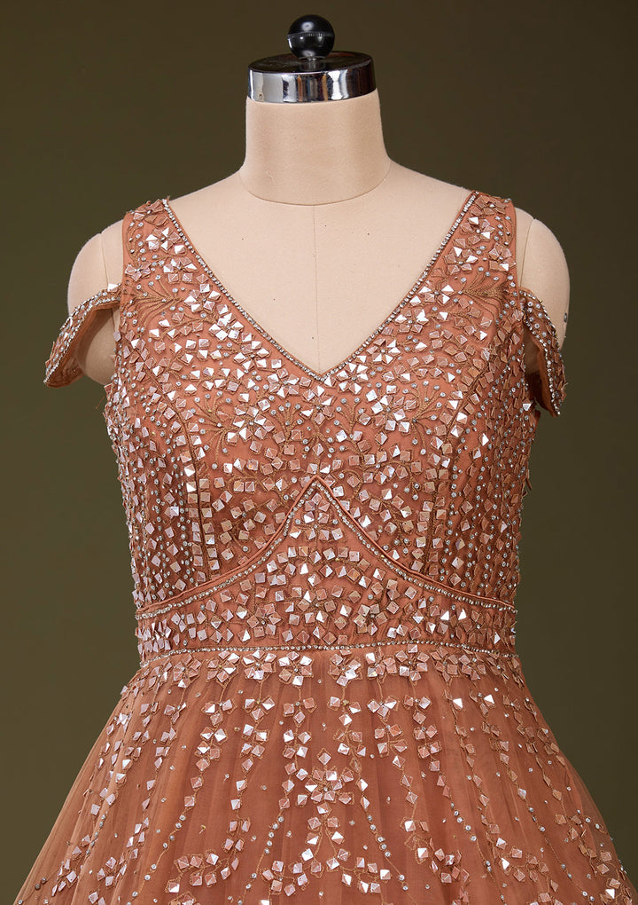 Rust Stonework Net Gown