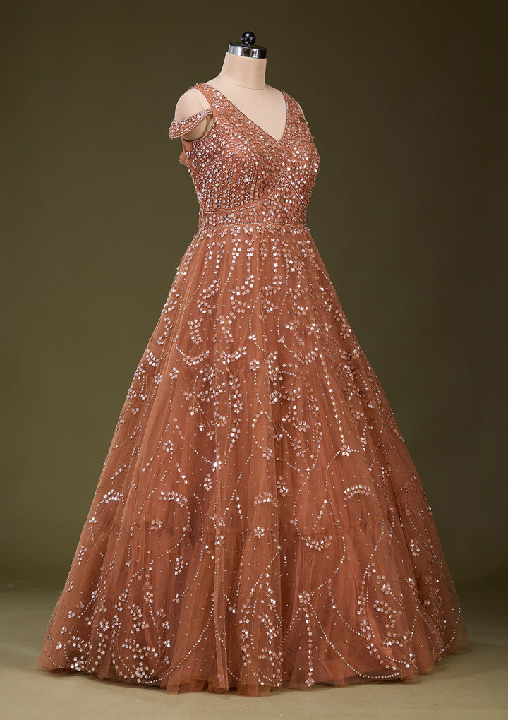 Rust Stonework Net Gown