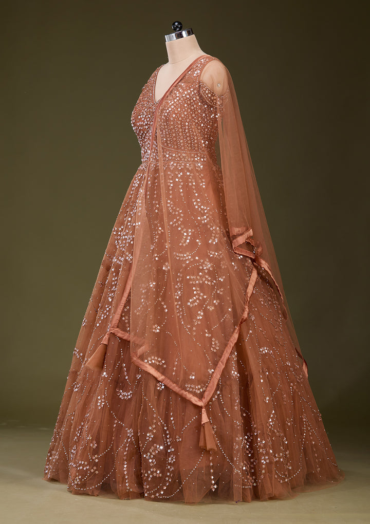 Rust Stonework Net Gown