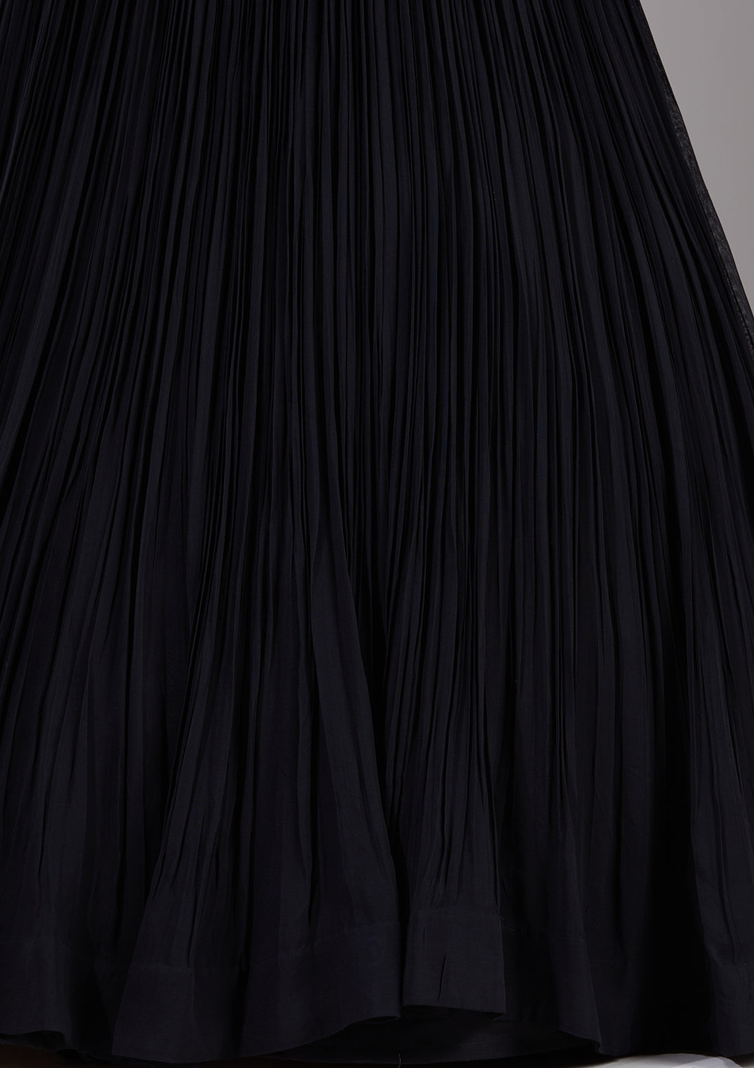 Black Stonework Satin Readymade Lehenga