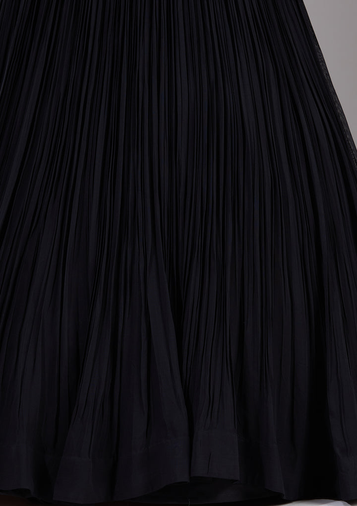 Black Stonework Satin Readymade Lehenga