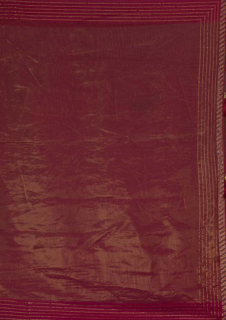 Rust Swarovski Organza Saree