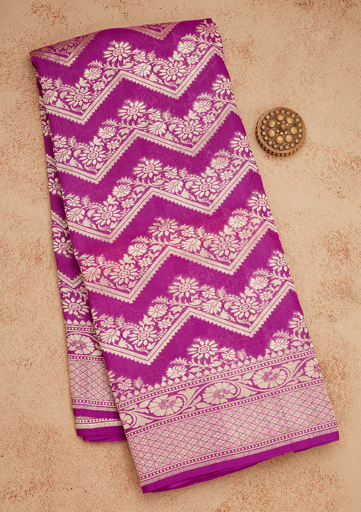 Purple Zariwork Pure Silk Saree