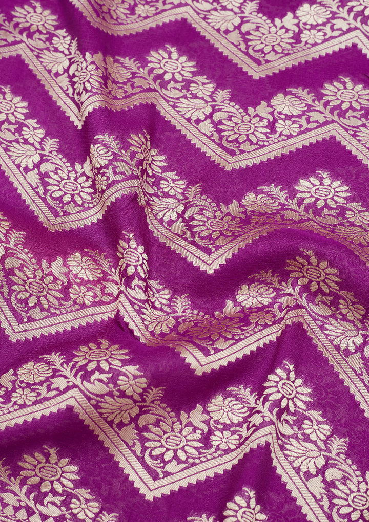 Purple Zariwork Pure Silk Saree