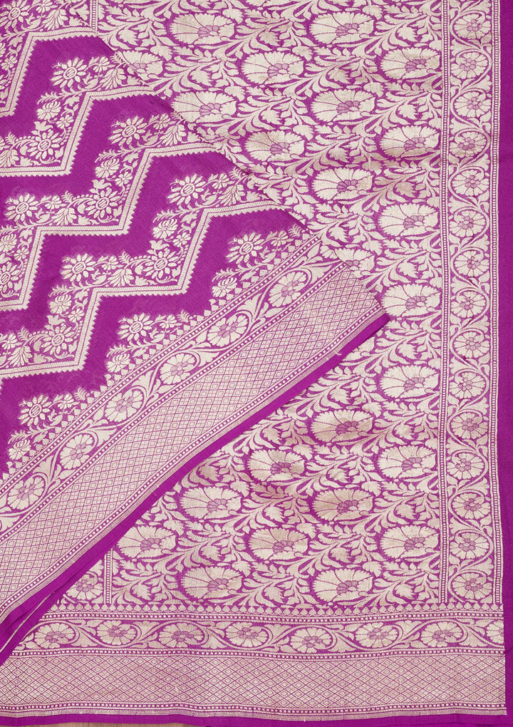 Purple Zariwork Pure Silk Saree