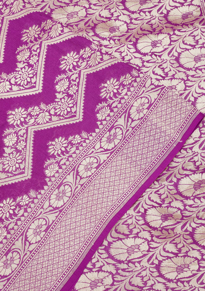 Purple Zariwork Pure Silk Saree