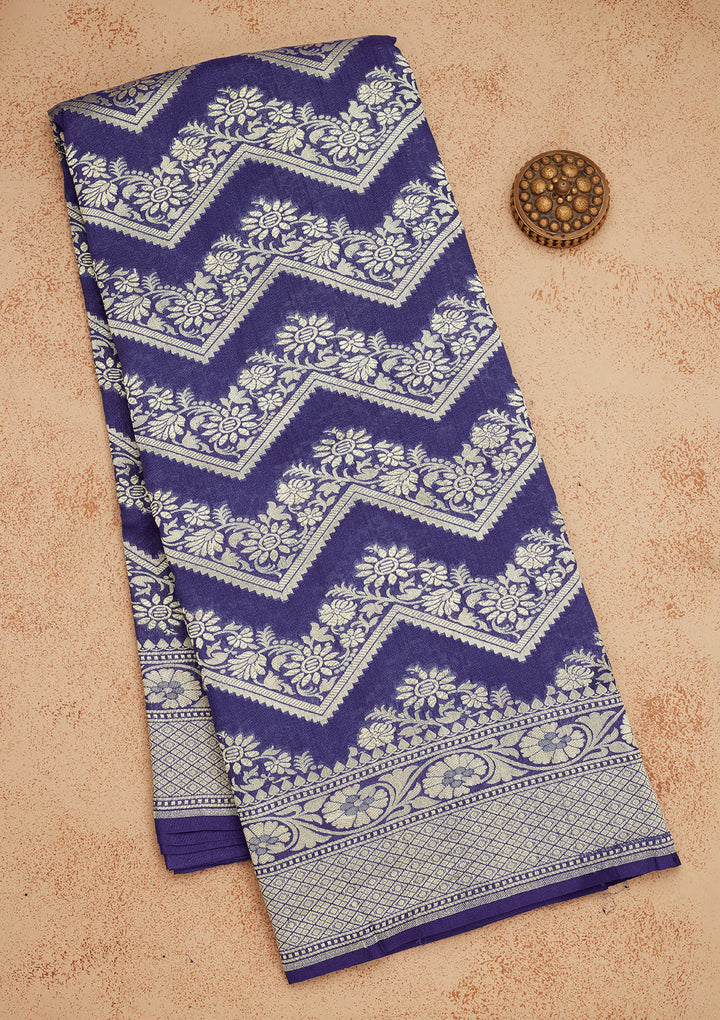 Royal Blue Zariwork Pure Silk Saree