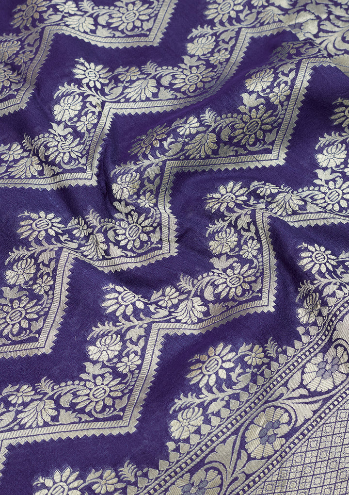Royal Blue Zariwork Pure Silk Saree