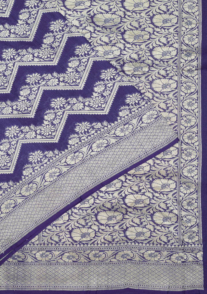 Royal Blue Zariwork Pure Silk Saree