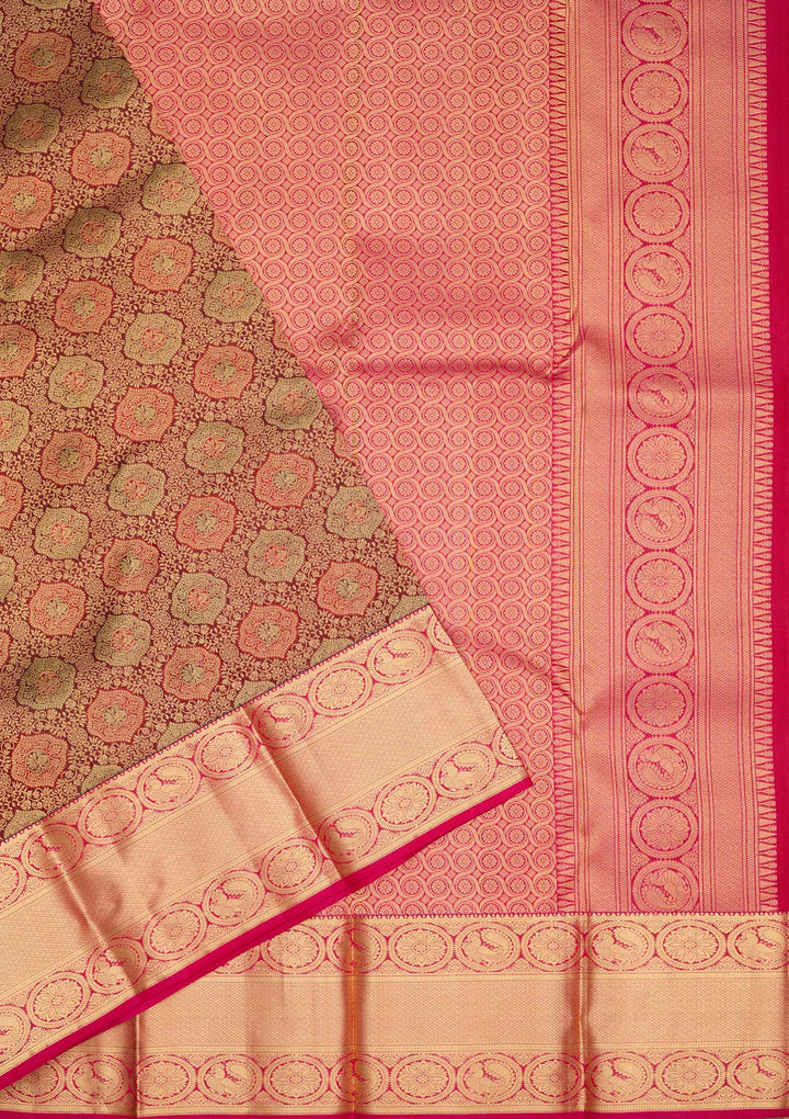 Maroon Zariwork Pure Silk Saree