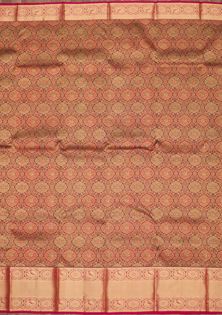 Maroon Zariwork Pure Silk Saree