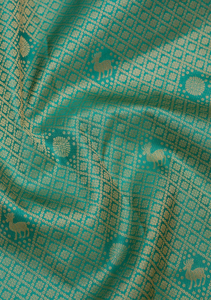 Sea Green Zariwork Pure Silk Saree