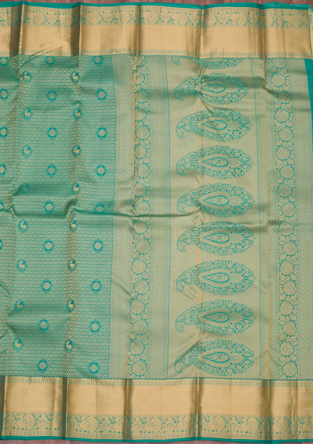 Sea Green Zariwork Pure Silk Saree