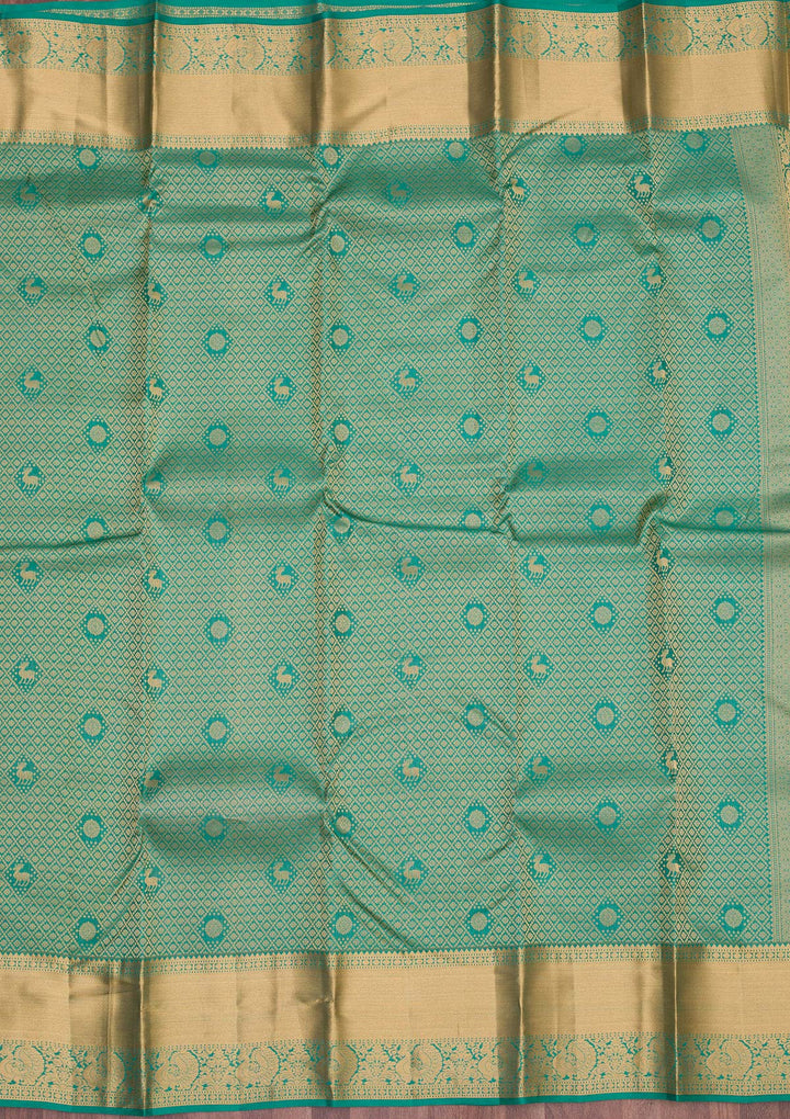 Sea Green Zariwork Pure Silk Saree