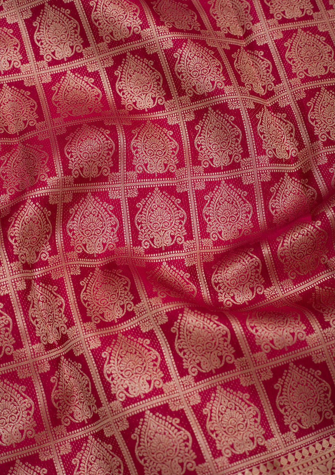 Rani Pink Zariwork Pure Silk Saree