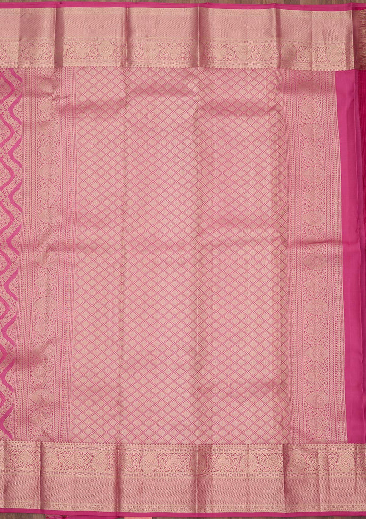 Pink Zariwork (Gold) Pure Silk Silk_Saree