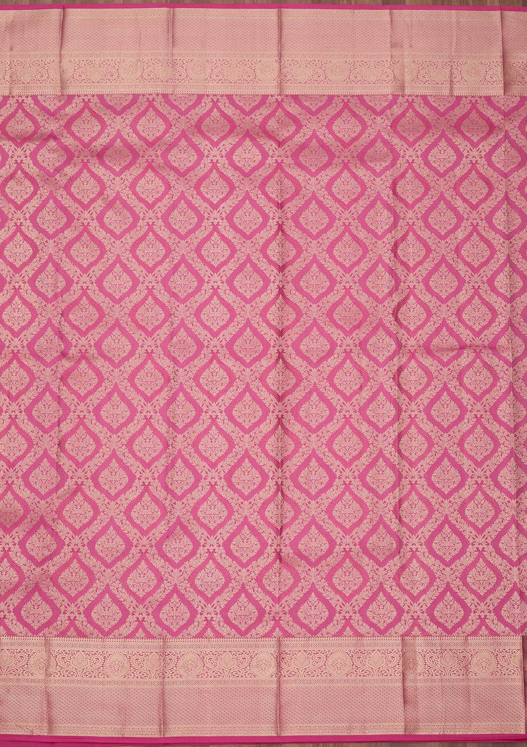 Pink Zariwork (Gold) Pure Silk Silk_Saree