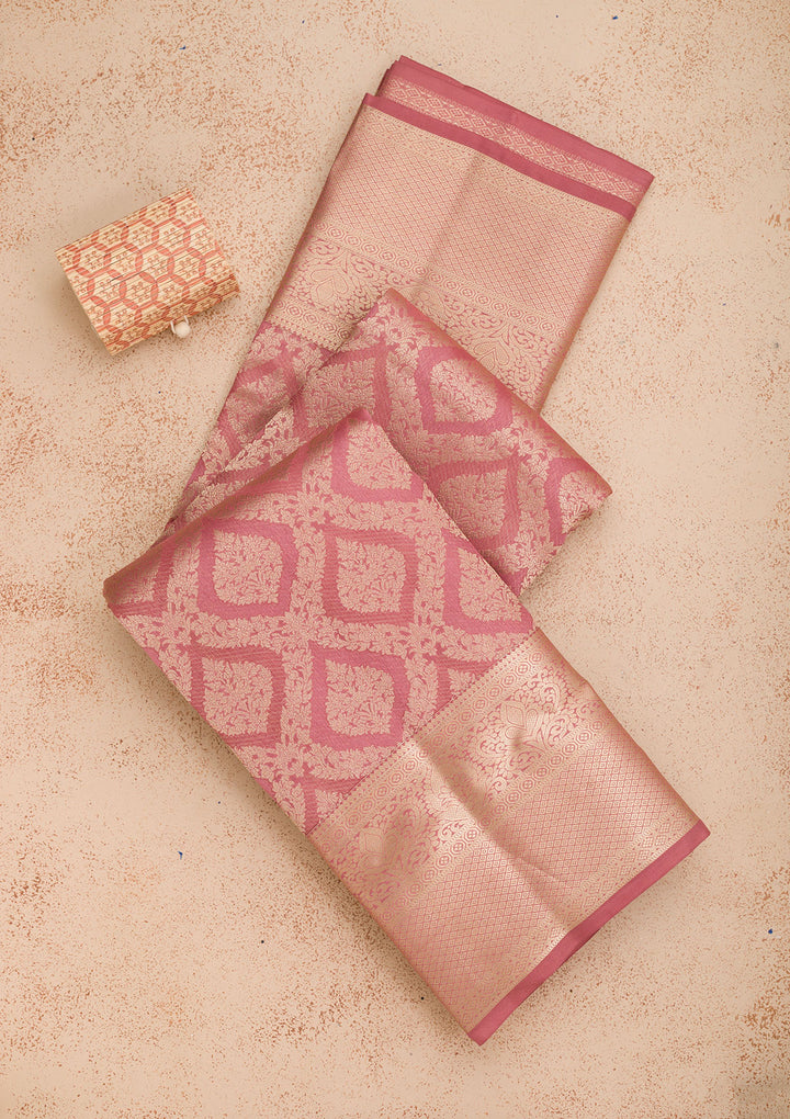 Rust Zariwork Pure Silk Saree