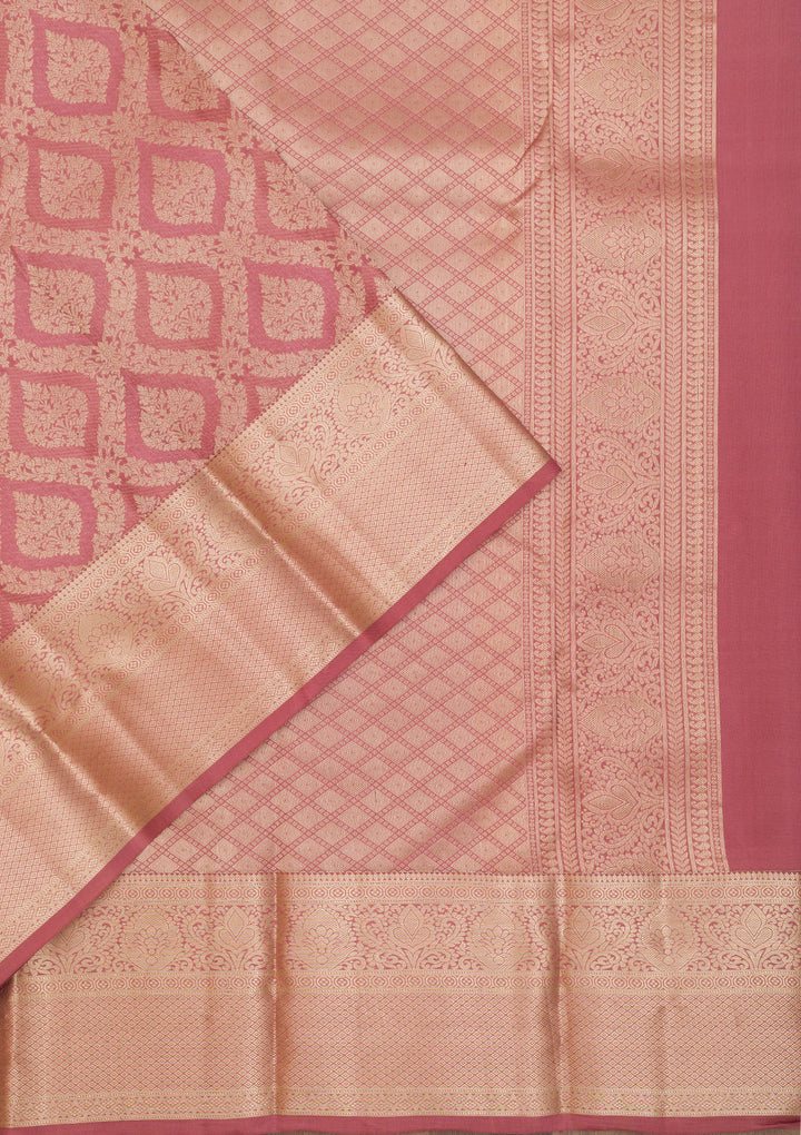 Rust Zariwork Pure Silk Saree