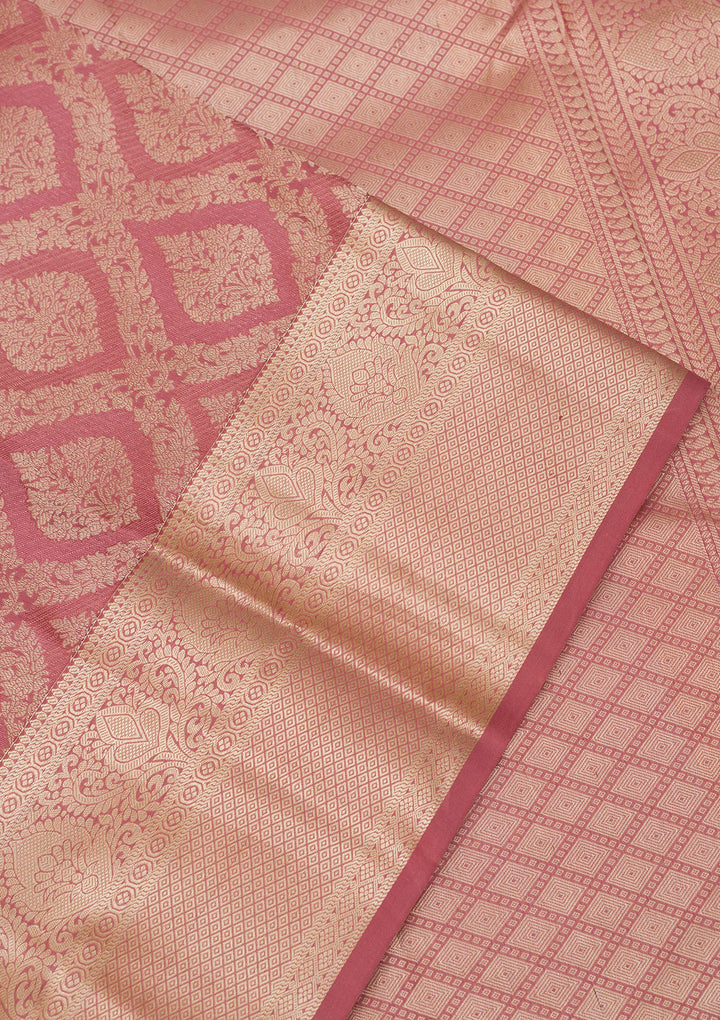 Rust Zariwork Pure Silk Saree