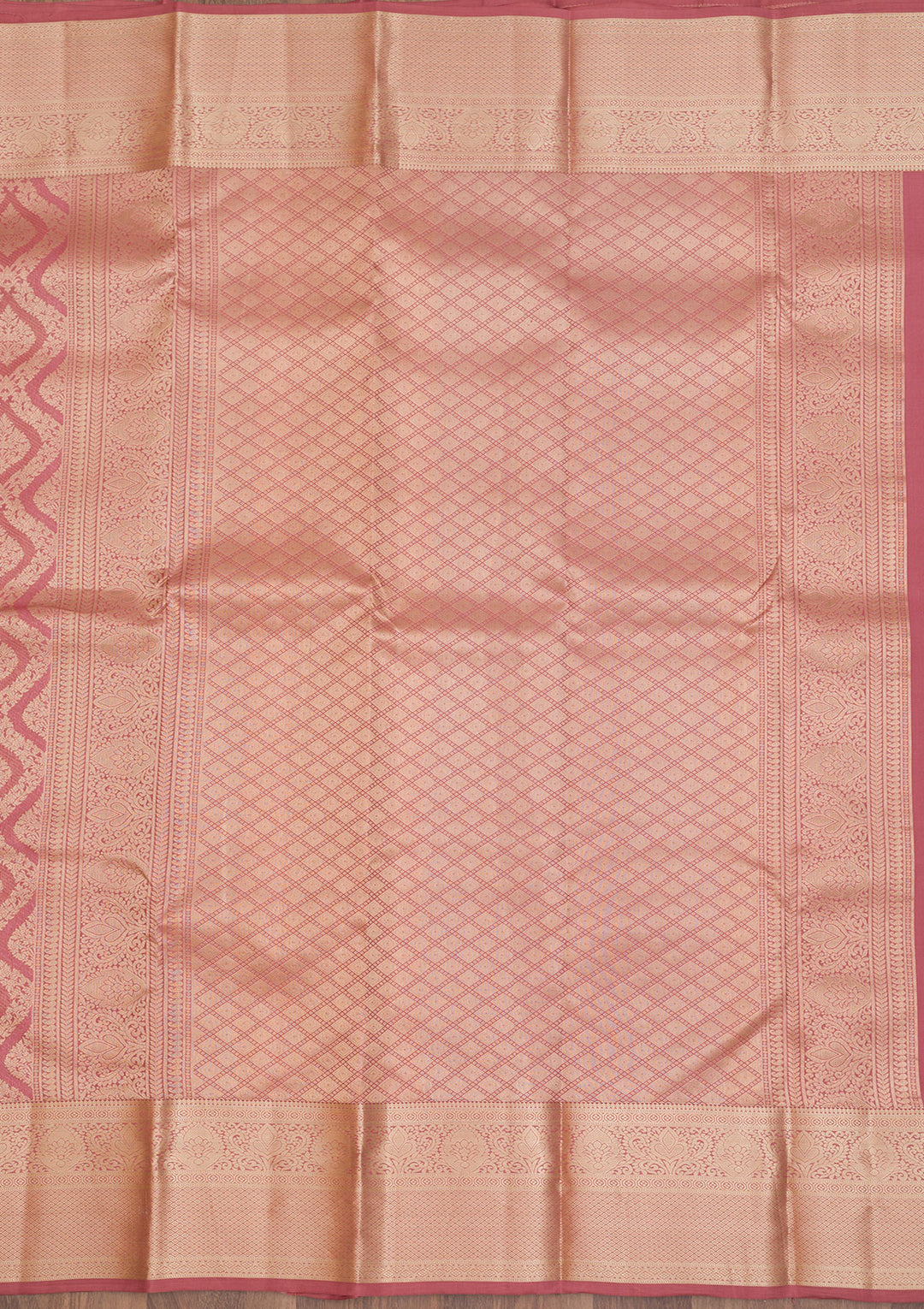 Rust Zariwork Pure Silk Saree
