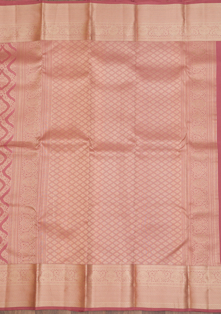 Rust Zariwork Pure Silk Saree