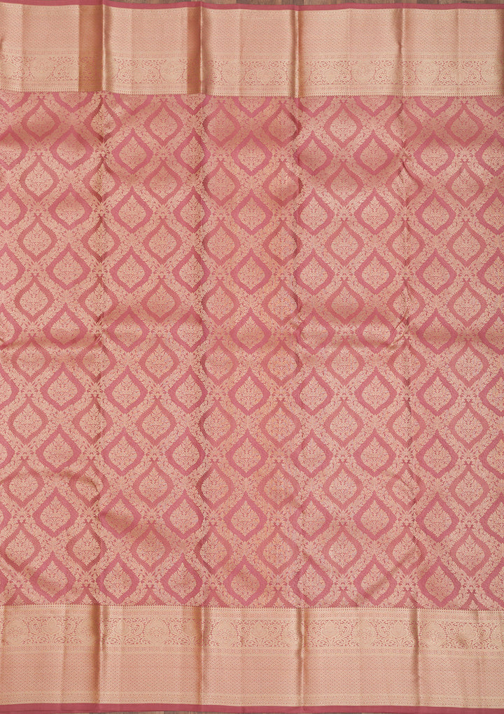 Rust Zariwork Pure Silk Saree
