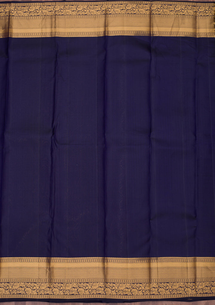 Navy Blue Zariwork Pure Silk Saree