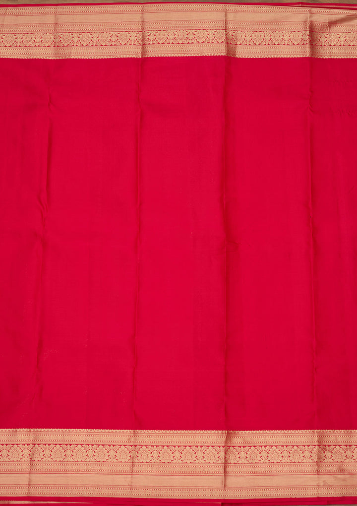 Rani Pink Zariwork (Gold) Silk Silk Saree