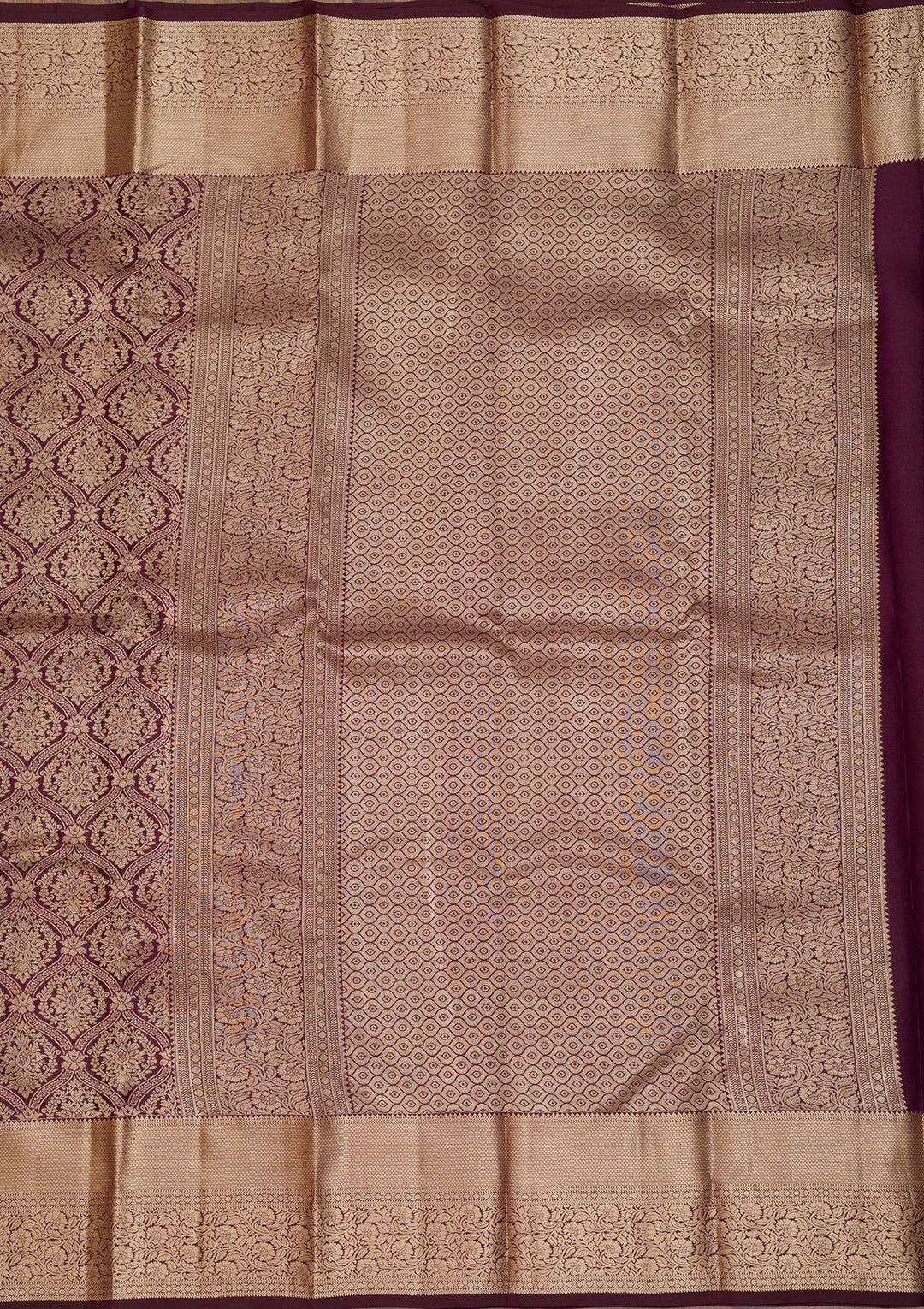 Wine Zariwork Pure Silk Saree