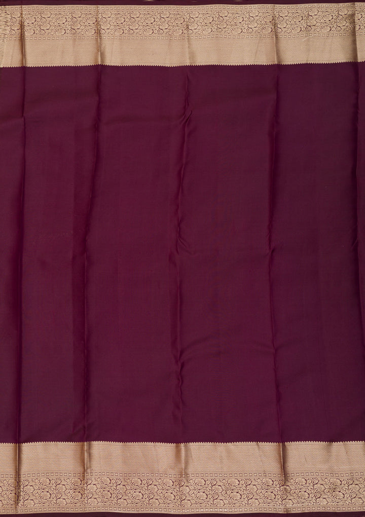 Wine Zariwork Pure Silk Saree