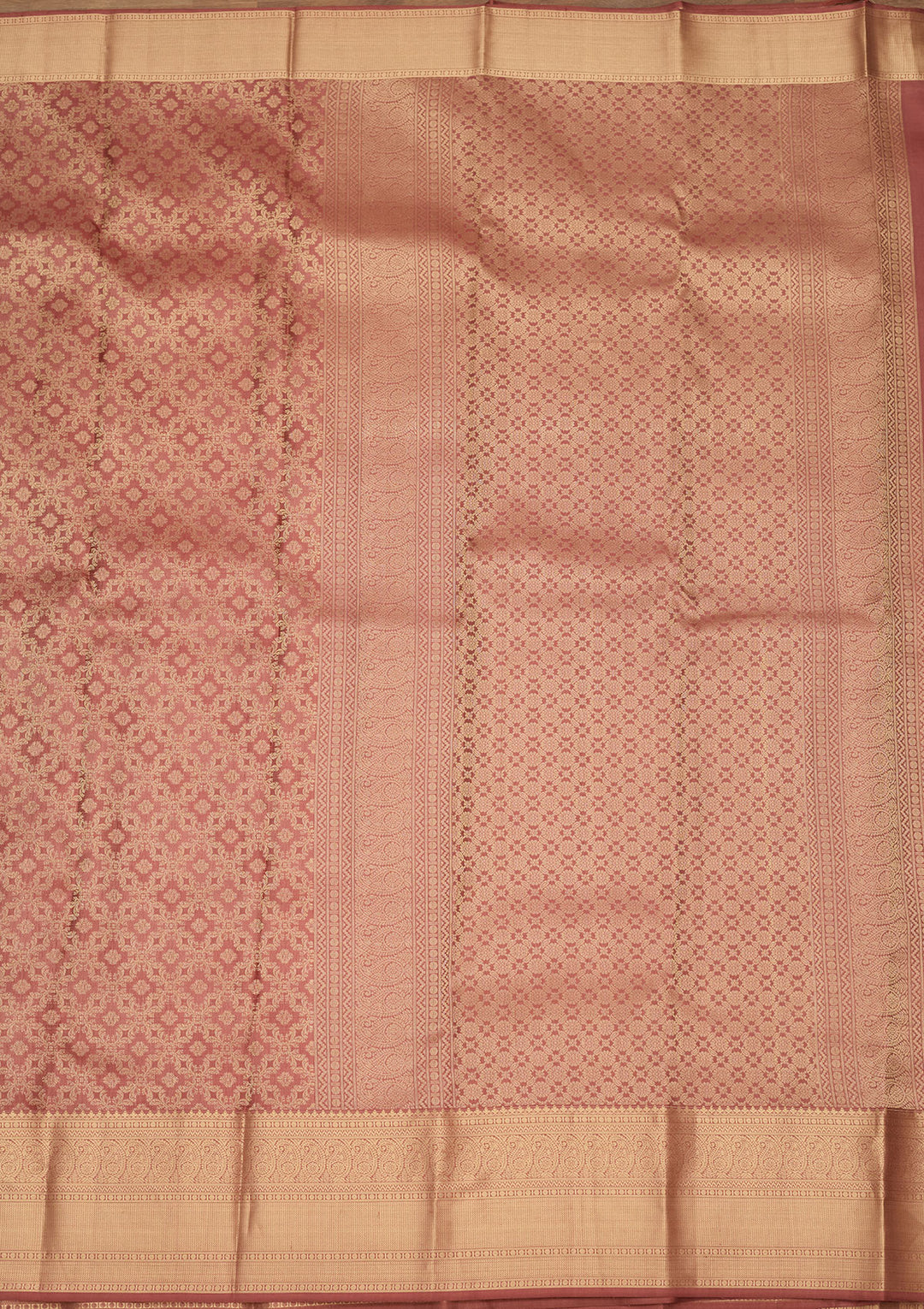 Brown Zariwork (Gold) Silk Silk Saree