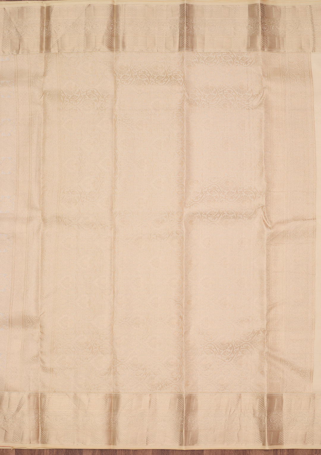 Cream Zariwork (Silver) Silk Silk_Saree